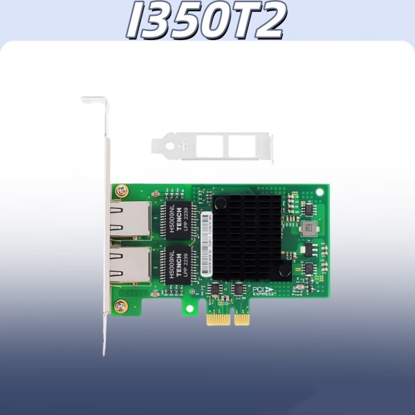 I350AM2 칩 PCI-E X1 RJ45 데스크탑 듀얼 포트 기가비트 이더넷 랜, 네트워크 인터페이스 카드, 10, 1000Mbps 제품 이미지