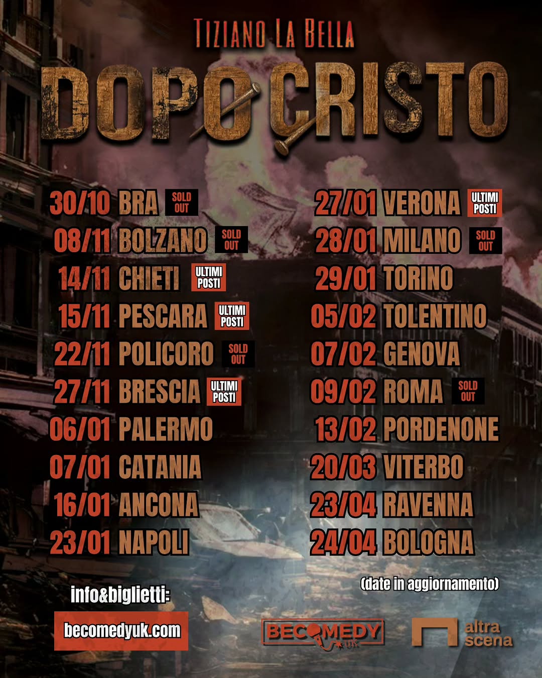 Tiziano La Bella Dopo Cristo Tour