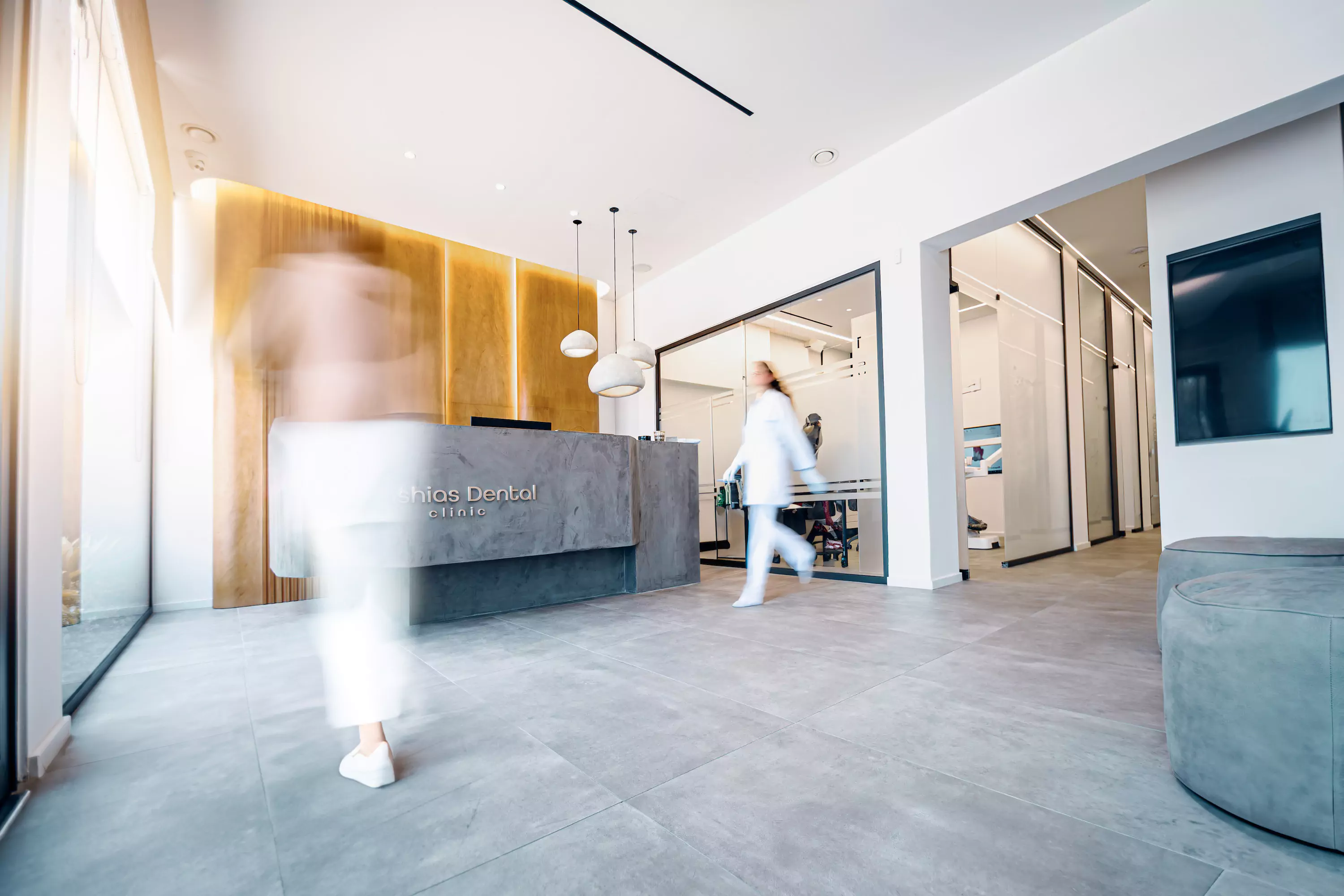 Front view from inside the dental clinic
