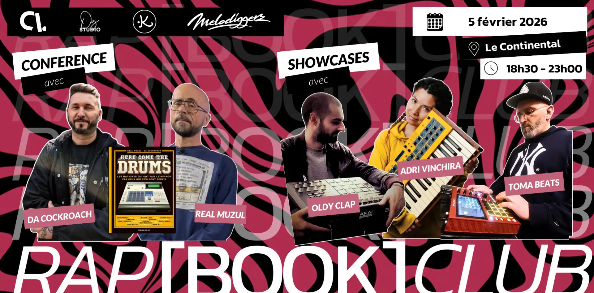 RAP BOOK CLUB : Here come the drums / Conférence + Showcases