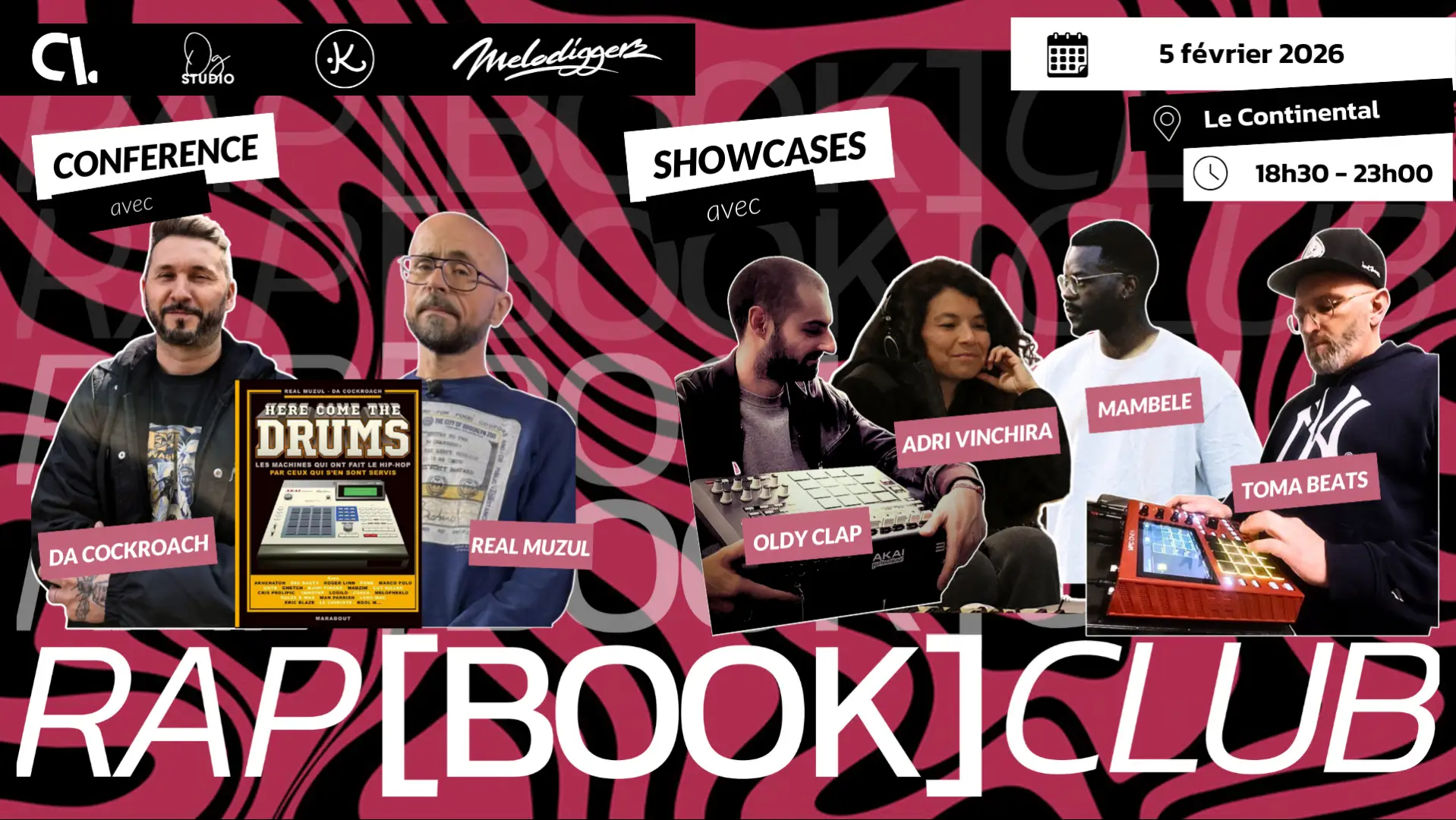 RAP BOOK CLUB : Here come the drums / Conférence + Showcases