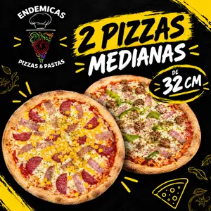 2 Pizzas Medianas 32cm Clasicas | Masa Artesanal