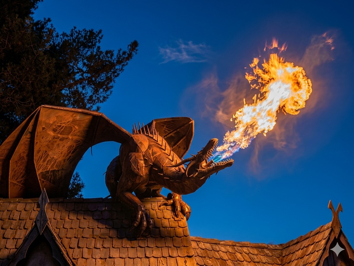 El Imponente Dragón que lanza Fuego y Conquista a los Turistas en Trevelin — Patagonia