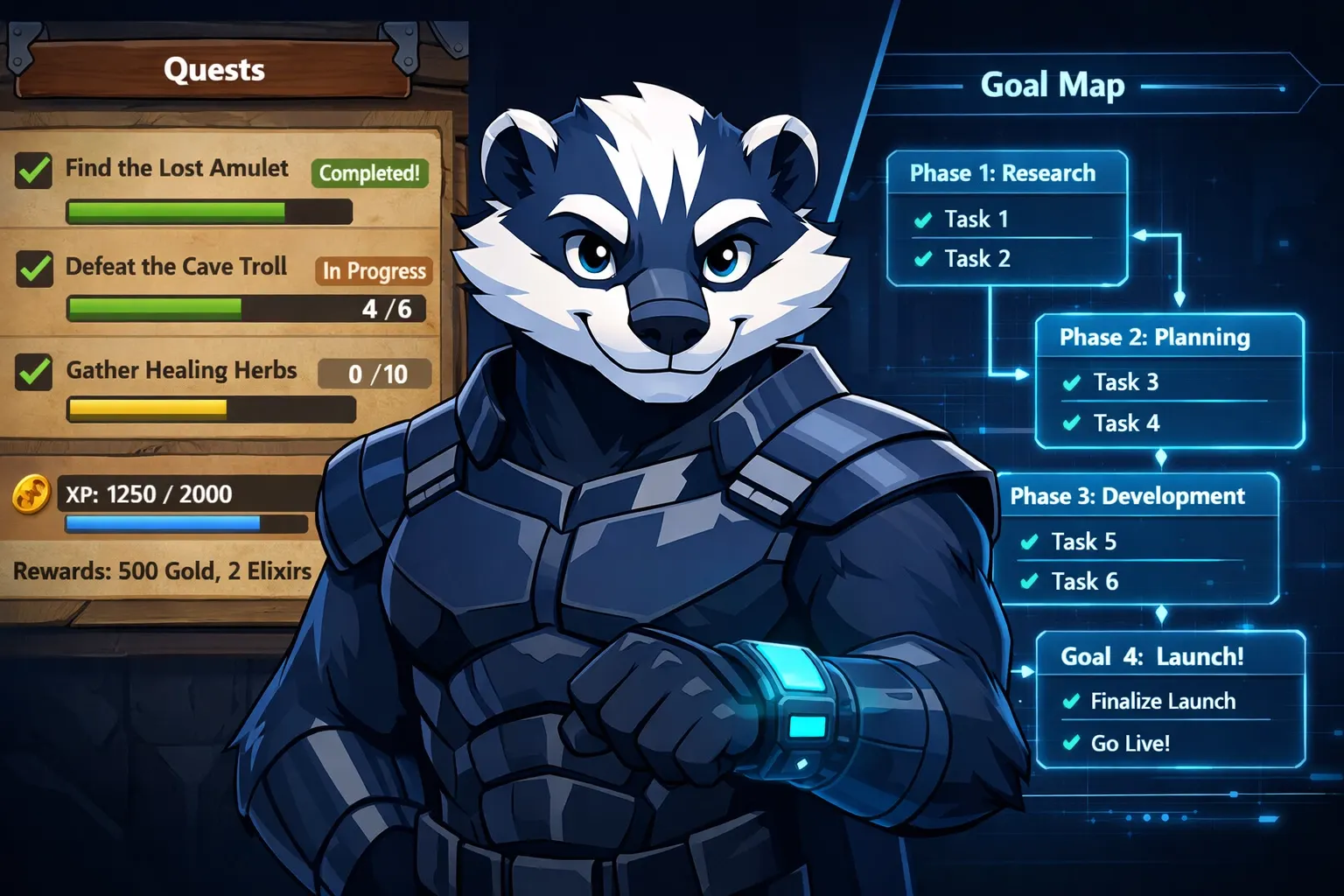 Goalbadger vs. Habitica: Why Your Goals Need a Strategy, Not Just a Stat Sheet