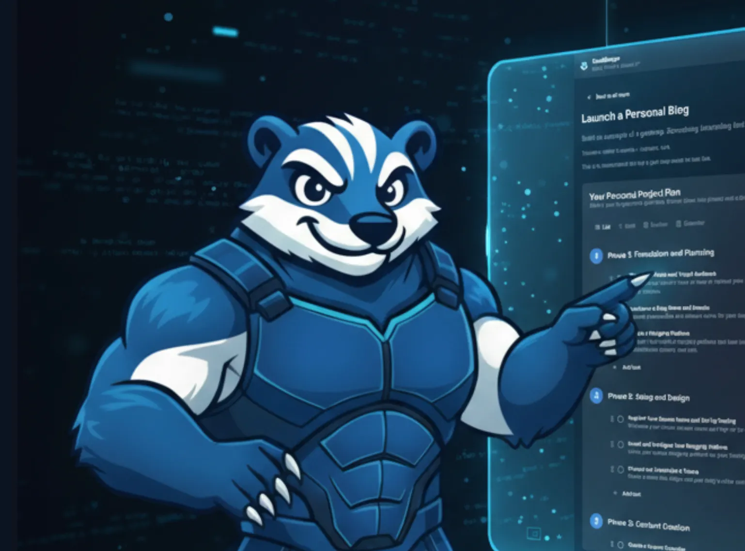 Goalbadger mascot illustration