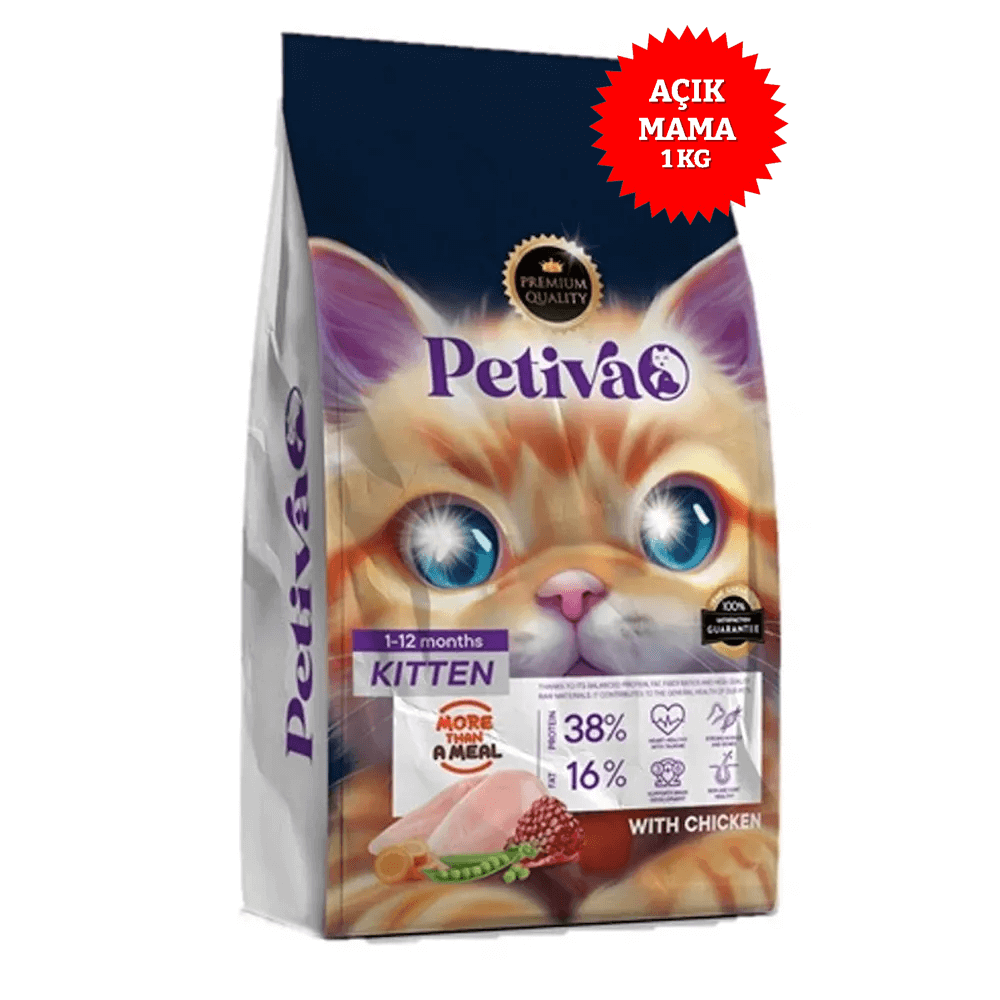 Petiva Yüksek Proteinli Tavuklu Yavru Kedi Maması 1 KG | Aydın Kedi Ürünleri Ürünü