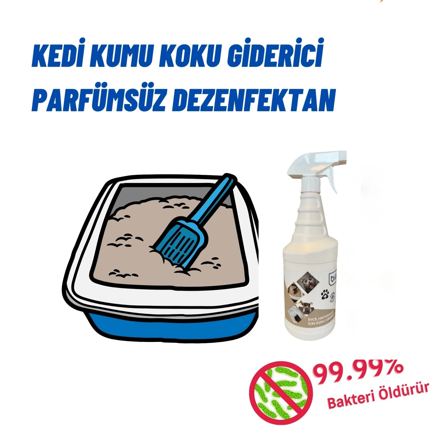 Bioxi Evcil Hayvanlar ve Kumları için Koku Giderici Dezenfektan Parfümsüz 1 LT | %100 Doğal ve Güvenli Kullanım | Aydın Kedi Ürünleri Ürünü