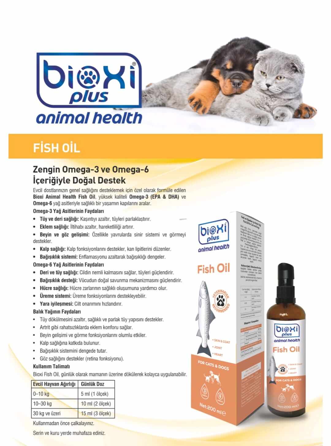 Bioxi FishOil Somon Yağı 200ML | Aydın Kedi Ürünleri Ürünü
