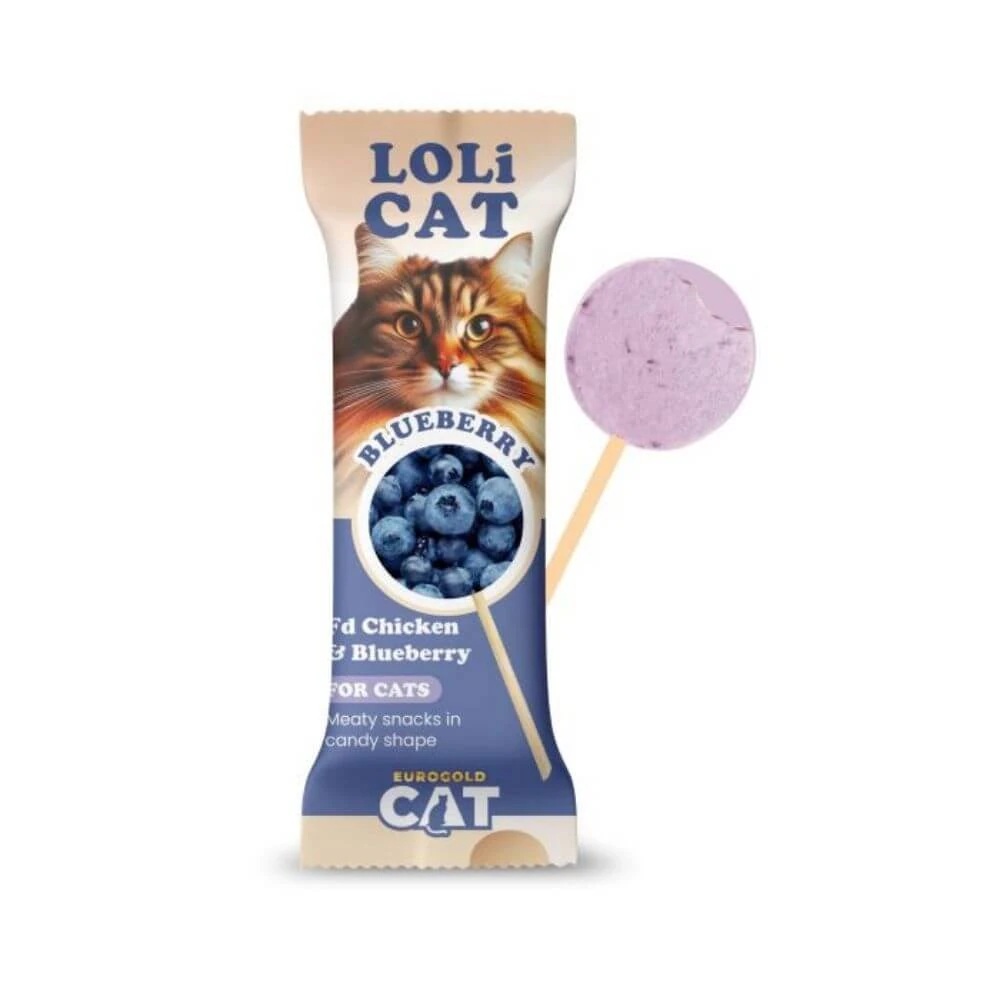 EuroGold Cat LoliCat Yaban Mersinli Kedi Lolipopu