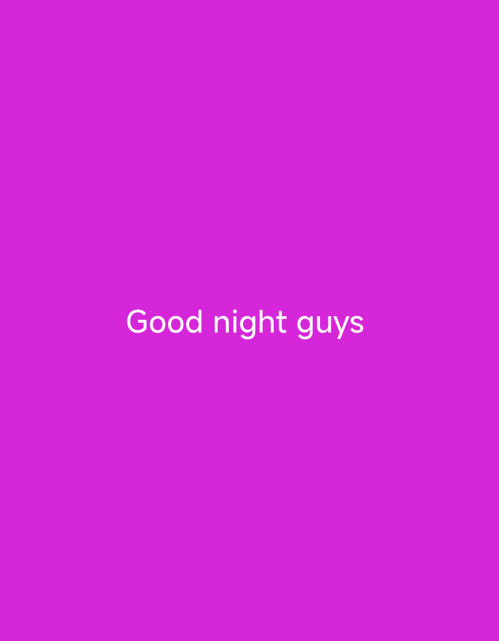 The image displays a solid, vibrant magenta background. Centered on the background, in white text, are the words "Good night guys". There is no discernible location in Nsugbe, Nigeria, or any other environmental or contextual details present in the image.
