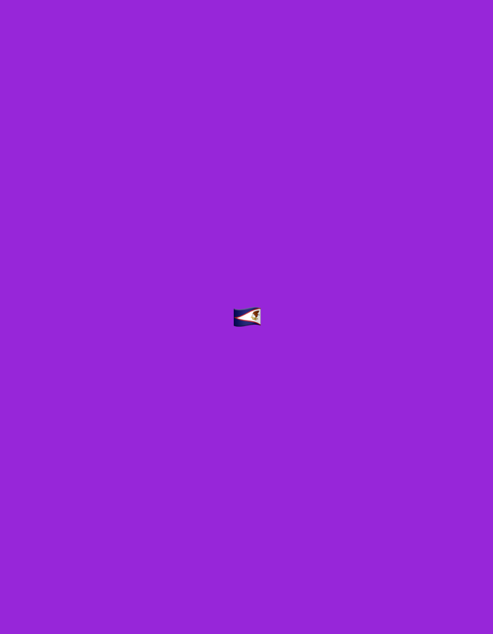 The image is a solid purple background with a small emoji of the flag of American Samoa in the center. The flag has a white field with a red border and a blue triangle in the hoist. There are no people, objects, or actions depicted in the scene, nor any indication of a specific location in Moscow, Russia.
