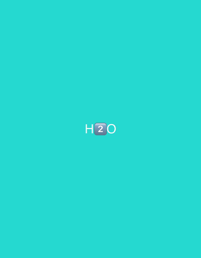 The image displays the text "H2O" centered against a solid turquoise background. There is no visible depiction of Grodzisk Wielkopolski, Poland, nor any people, actions, or interactions. The scene is static and consists solely of the text and background.