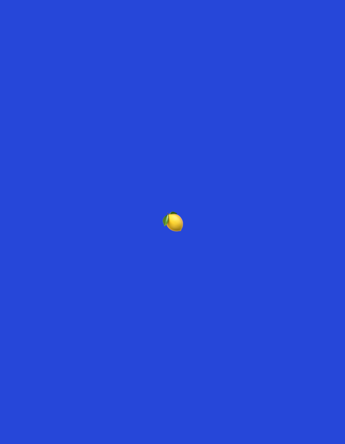 The image shows a single yellow lemon emoji with a green leaf, centered against a solid blue background. There is no discernible location or context related to Moscow, Russia. The image is purely illustrative of the emoji.