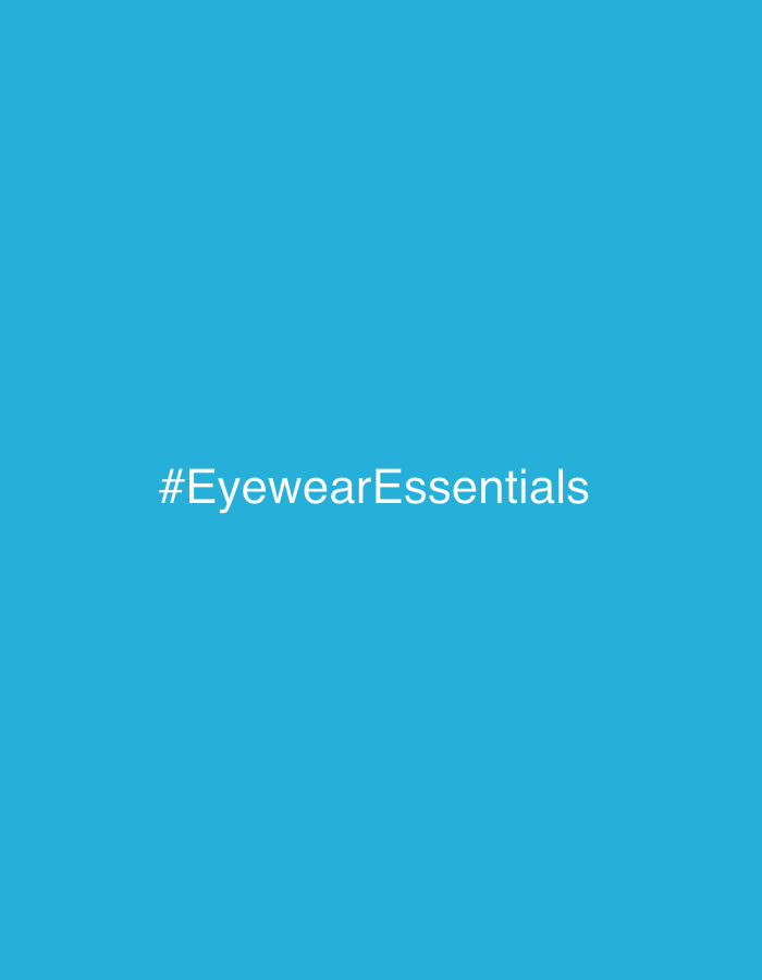 This image displays a solid, vibrant turquoise-blue background. Centered horizontally and vertically on this background is white sans-serif text reading "#EyewearEssentials". There are no other discernible subjects, objects, people, actions, interactions, or environmental features depicted. The image does not contain any visual information pertaining to the city of Saulx-les-Chartreux, France, or any other specific physical location.