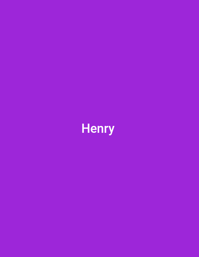 The image is a solid purple background with the word "Henry" written in white text in the center of the frame. There are no other objects or subjects visible in the image.