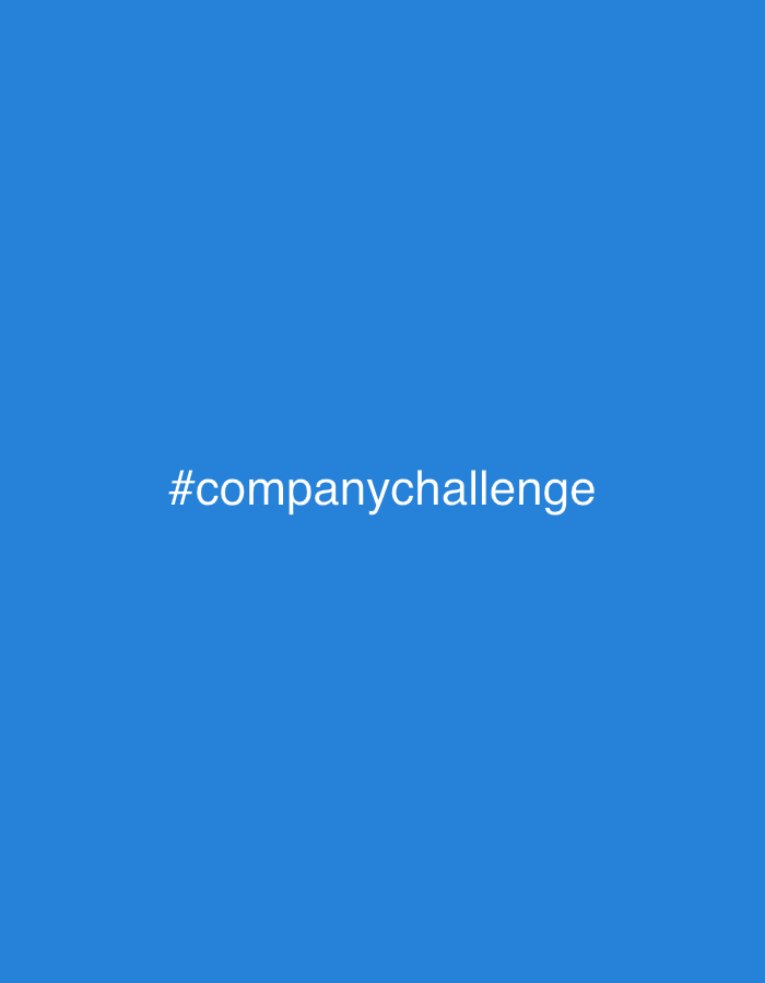 A white hashtag symbol followed by the text "companychallenge" is centered on a solid blue background. There is no indication of Kuta Selatan, Indonesia in the image.