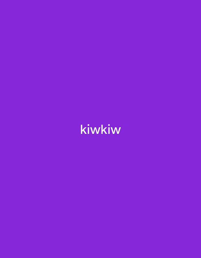 The image displays a solid purple background with the white text "kiwkiw" centered horizontally and vertically. There is no discernible location in Madatte, Indonesia, as the image is abstract and contains only text on a colored background. There are no people, subjects, objects, actions, or interactions depicted.