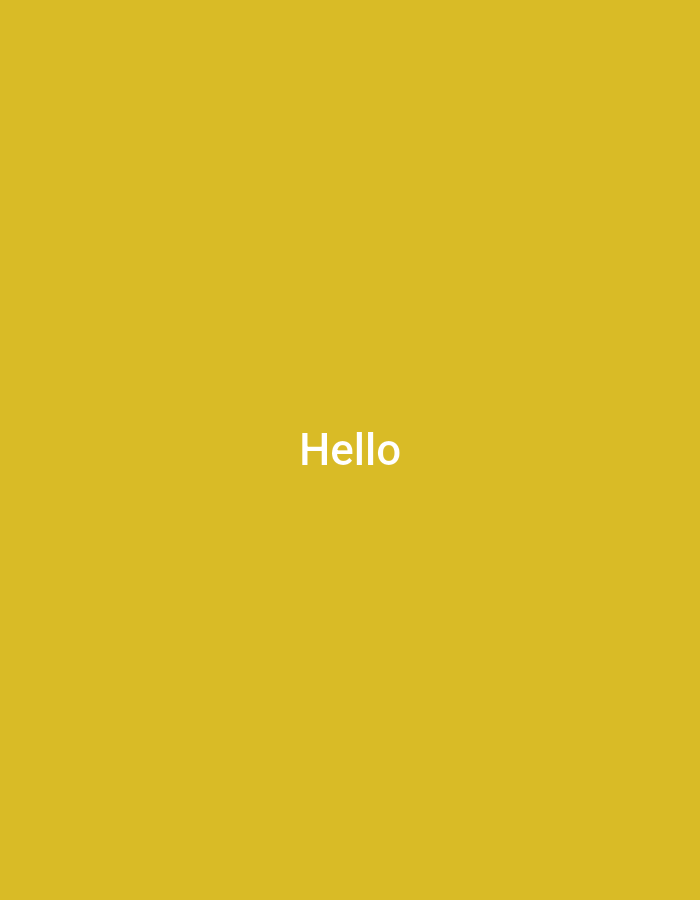 The image is a plain yellow background with the word "Hello" written in white text in the center. There are no people, objects, or environmental features present in the image. Therefore, it is not possible to provide details about the location in the city of Сары-Колот, Kyrgyzstan, or any forensic information.