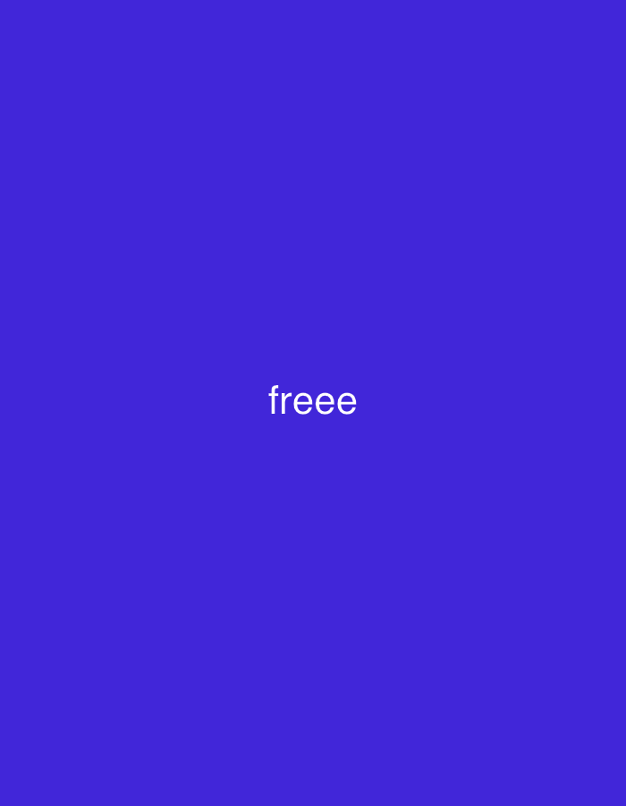 The image displays a plain, deep blue background, resembling a solid color digital graphic. Centered on this background is the word "freee" written in white, lowercase, sans-serif font. No people, objects, or specific geographical features are visible within the image itself. The scene is devoid of any activity or event, presenting a minimalist aesthetic. There are no discernible time of day, weather conditions, or emotional cues depicted. The given context of Santa Ana, Venezuela, does not manifest visually in the image, which appears to be a simple textual graphic.