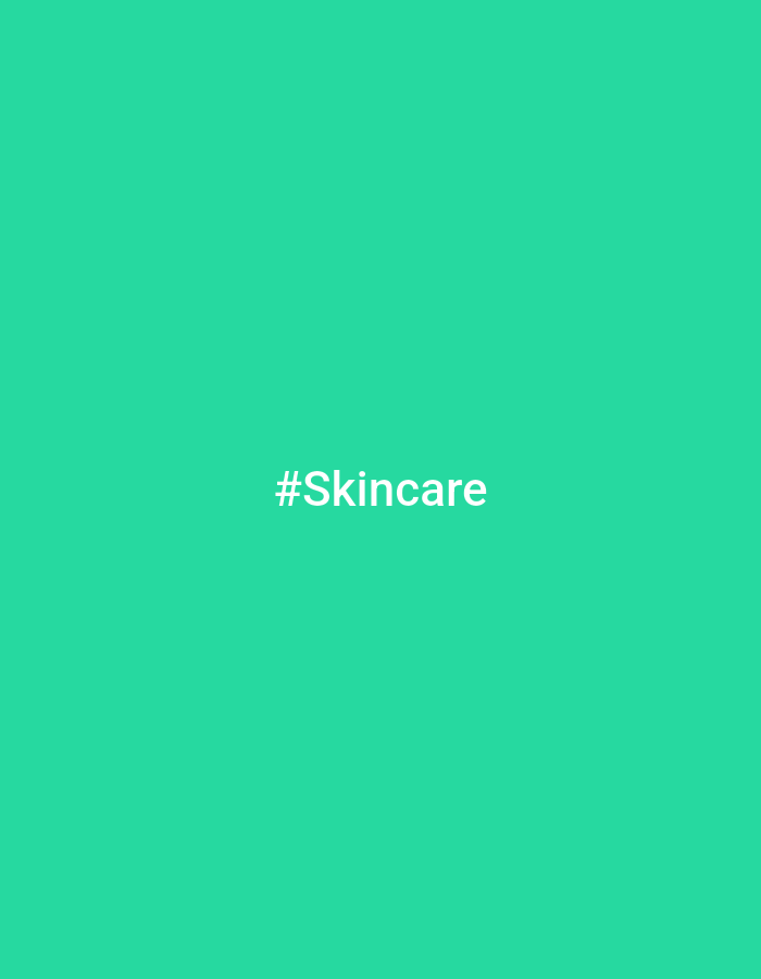 A light green background features the hashtag "#Skincare" in the center. The font is white with a slight pink or reddish tint. The image is simple, with the text standing out against the solid background color. The composition is clean and straightforward.