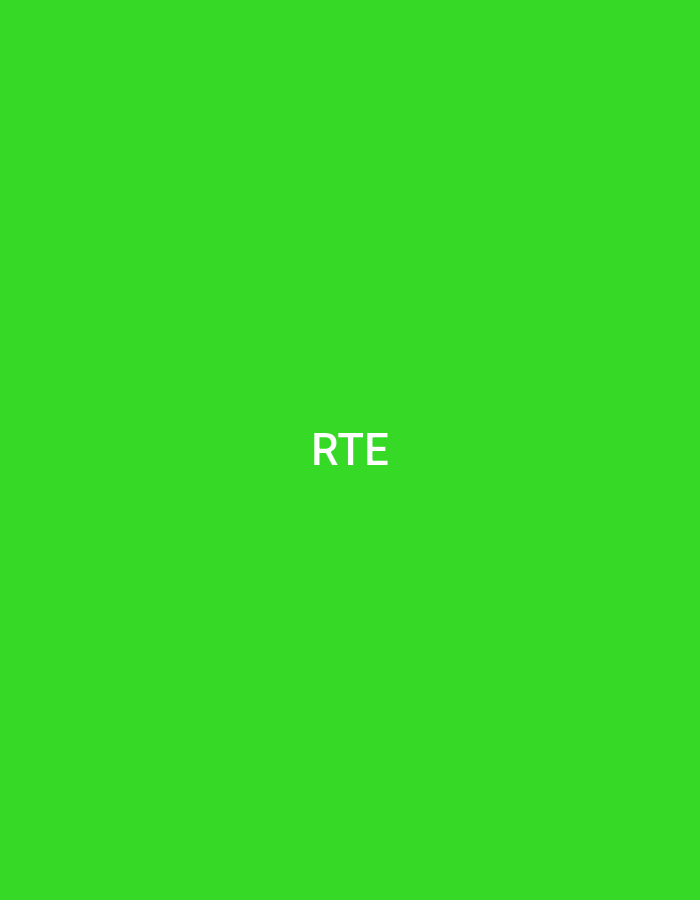 The image displays a solid, vibrant green background. Centered horizontally and vertically on this background is the white, uppercase sans-serif text "RTE". There are no other visible subjects, objects, or environmental details within the frame. The image is a simple graphic and does not depict a physical scene or provide any visual information about a location, such as Casablanca, Morocco, or any other city.