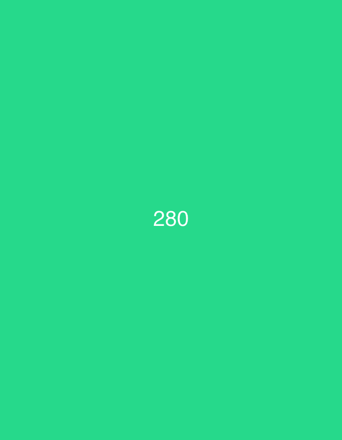 The image is a solid green background with the number "280" displayed in white text in the center. There is no discernible information about a location in Da Nang, Vietnam, nor any people, subjects, objects, actions, or interactions.