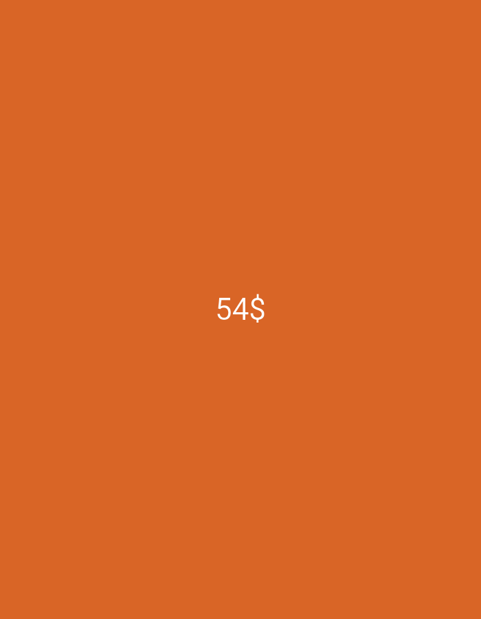 A digital image displays the text "54$" centered against a solid orange background. The text is white and appears to be a currency amount. There are no people, objects, or environmental features visible in the image.