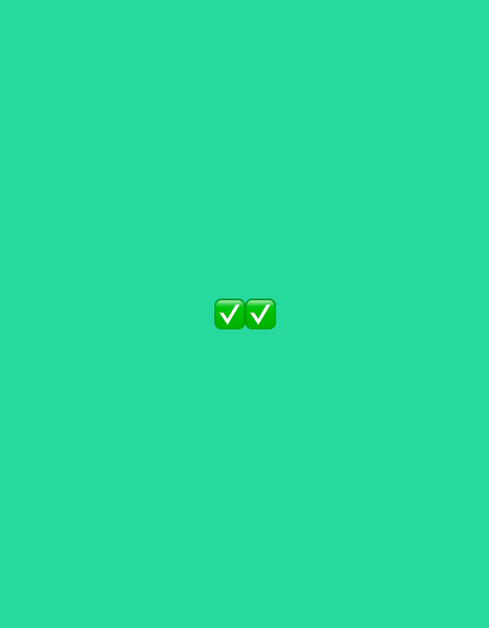 The media file is a simple, clean image with a solid, bright green background. Centered in the middle of the frame are two green checkmark emojis, each enclosed in a rounded square. The checkmarks are white and stand out clearly against their green background. The image is devoid of any people, text, or discernible setting. There are no cues about the time of day, weather, or specific location. The overall impression is one of simplicity and visual clarity, with the checkmarks being the sole focal point.
