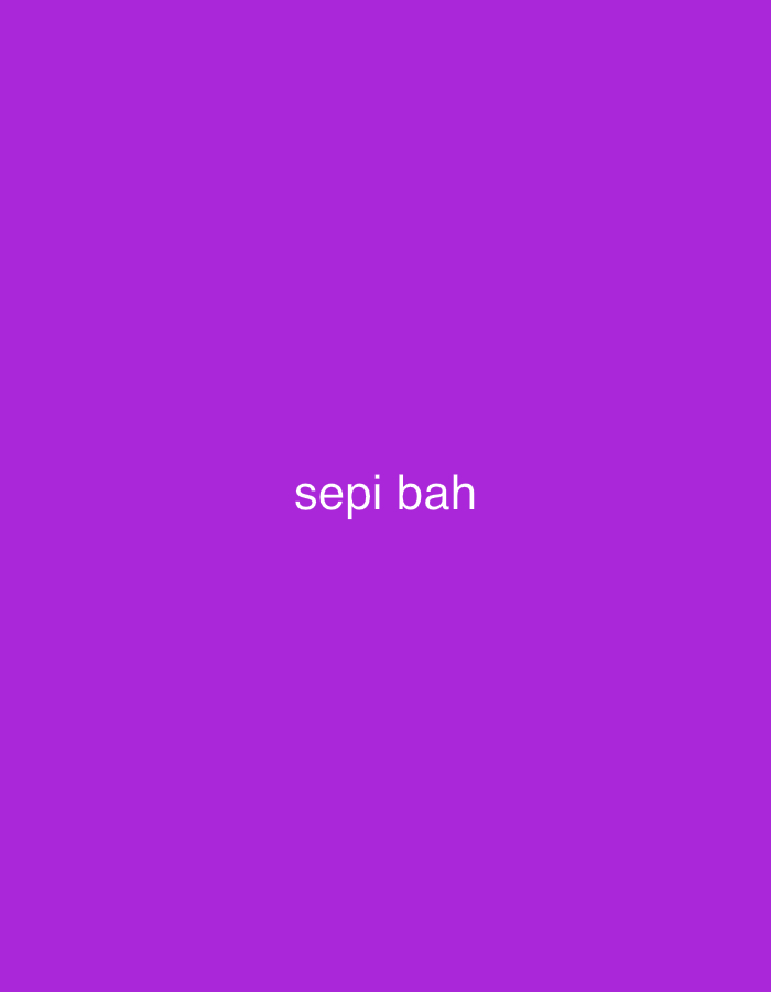 The image is a plain, solid purple background with white text that reads "sepi bah" centered horizontally and located in the lower middle portion of the image. There are no people, subjects, objects, actions, interactions, or environmental details present in the image. The location in the city of Binjai, Indonesia is not discernible from the image itself.