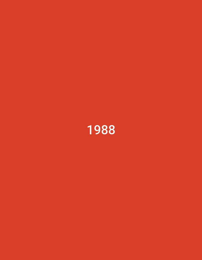 The media file presents a minimalist composition featuring the number "1988" displayed prominently in white, centered against a solid, vibrant red background. There are no discernible people, specific objects other than the numeric text, or detailed scenery depicted in the image. The plain red background offers no environmental cues or indications of any activity or event taking place. The image does not convey a specific time of day, weather conditions, or explicit location details within Yerevan, Armenia, where it is contextually set. The focus is entirely on the year "1988" presented in a stark and clean manner.