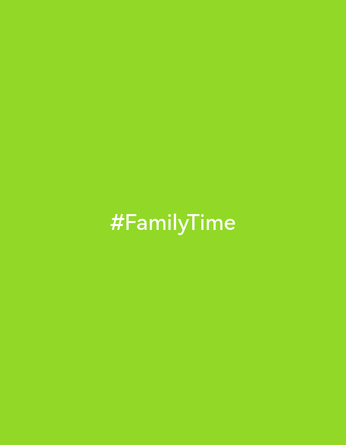The image consists of a solid light green background with the white text "#FamilyTime" centered horizontally and vertically. There is no indication of a city or location like Noviy, Russia. The image lacks any people, subjects, objects, actions, interactions, or specific environmental elements.