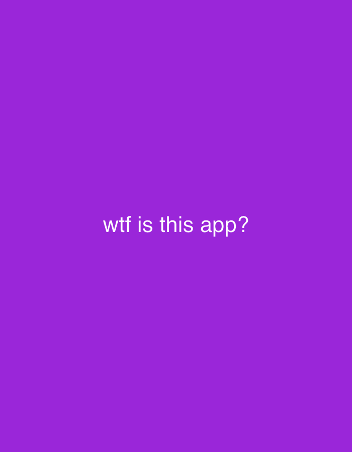 The image is a plain purple background with white text that reads "wtf is this app?". There are no people, objects, actions, interactions, or environmental details visible. The location in Shahtinsk, Kazakhstan, is not depicted or implied by the image.