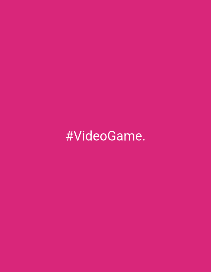 The image is a magenta background with the white text "#VideoGame." centered.
There is nothing that indicates this image is in Chaikovsky, Russia.