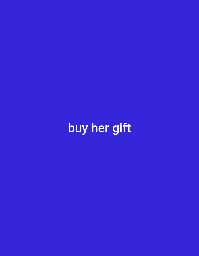 The image is a solid, deep blue background with white text in the center that reads "buy her gift". There are no people, objects, actions, interactions, or environmental details to describe, and it does not depict any location in Gboko, Nigeria.