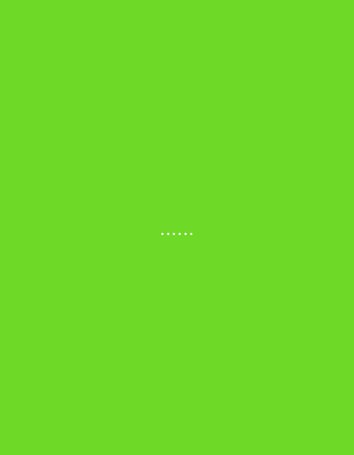 A bright green background features a horizontal line of five small white dots in the center. The dots are evenly spaced and appear to be a loading indicator. There are no other discernible elements or details in the image. The scene does not provide any information about a specific location in a city.