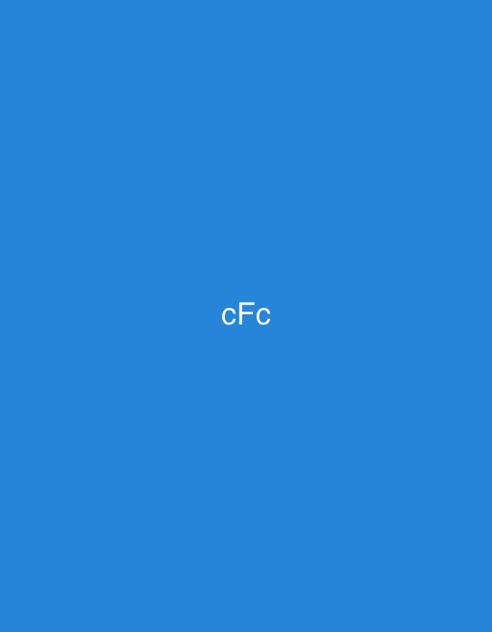 The image displays a uniform, solid blue background. Centered on this field, the white text "cFc" is presented in a sans-serif typeface. No individuals, additional objects, or environmental elements are depicted within the frame. The visual content provides no discernible information regarding a specific physical location, including any area within the city of Casablanca, Morocco.