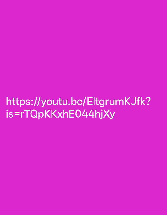 The image displays white text on a plain magenta background. No people, objects, or specific scenes are depicted. There is no discernible activity or event taking place. The prominent feature is a URL presented in white font, which reads: "https://youtu.be/EltgrumKJfk?is=rTQpKKxhE044hjXy". The background is a solid, vibrant magenta color, covering the entire frame. No environmental details such as time of day, weather, or specific location cues (other than the provided context of Svilengrad, Bulgaria) are visible. The image conveys no particular emotion.