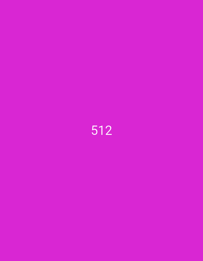 The image shows a solid magenta background with the number "512" displayed in white, centered horizontally and slightly above the vertical center.