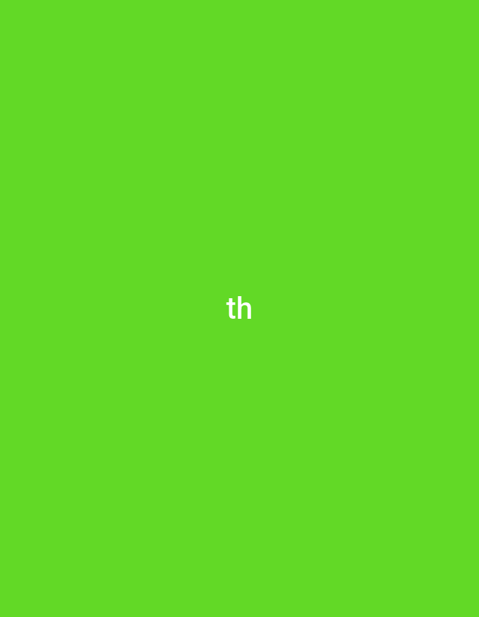 A luminous green background fills the entire frame. Centered on this background are two white, lowercase, sans-serif letters: 'th'. There are no visible people, subjects, objects, actions, or interactions depicted within the image. The scene is a minimalist digital graphic and provides no environmental context or identifying features that would indicate a location in the city of Yerevan, Armenia, or any other specific geographical area.