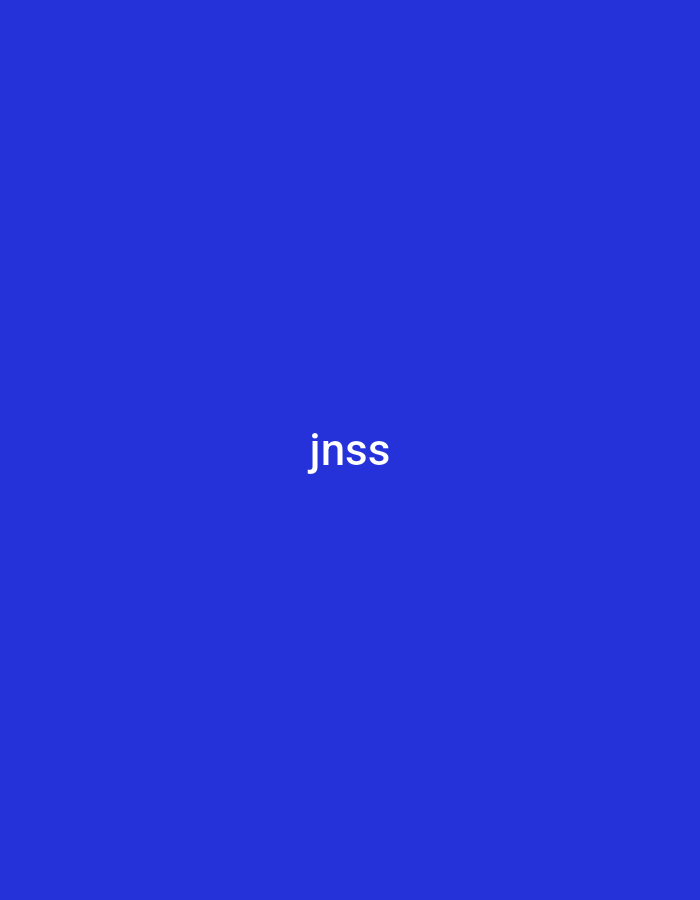 The image is a minimalist graphic featuring the white text "jnss" centered against a solid, deep blue background. The text is in a sans-serif, lowercase font. No people, objects (other than the text), or discernible scene details are present. There is no activity or event depicted. The image lacks any visual cues for time of day, weather, or specific location, though it is provided that the context is Yerevan, Armenia. The overall impression is that of a simple digital or graphic design, focusing solely on the textual element against a monochrome field.