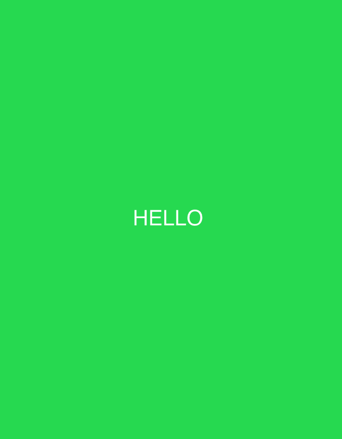 The image displays the word "HELLO" in white, sans-serif text centered on a vibrant green background. There is no contextual information within the image to suggest any specific location in Petropavl, Kazakhstan. The image is a simple graphic composition with no discernible elements of a cityscape, environment, or inhabitants of the city.
