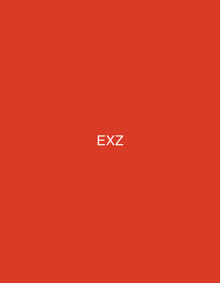 The image displays a flat, solid red-orange background. Centered horizontally and vertically within this field are three uppercase, sans-serif letters, "EXZ," rendered in white. The font is clean and modern. There are no other visible subjects, objects, people, or environmental details present. The image contains no visual information that would indicate a specific geographic location, including the city of Casablanca, Morocco.
