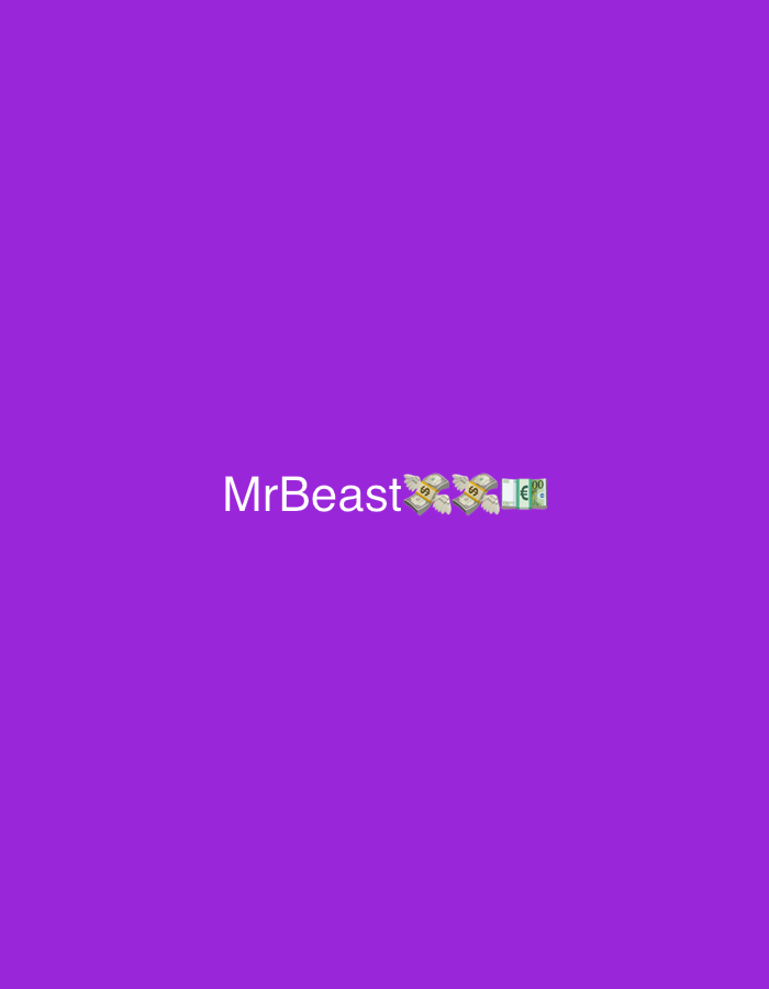 The image is a solid purple background with the text "MrBeast" in white lettering, followed by three emojis. The emojis are a stack of money with wings, another stack of money with wings, and a banknote with a euro symbol. The image is a digital graphic and does not depict a scene in Montfermeil, France, or any specific location.