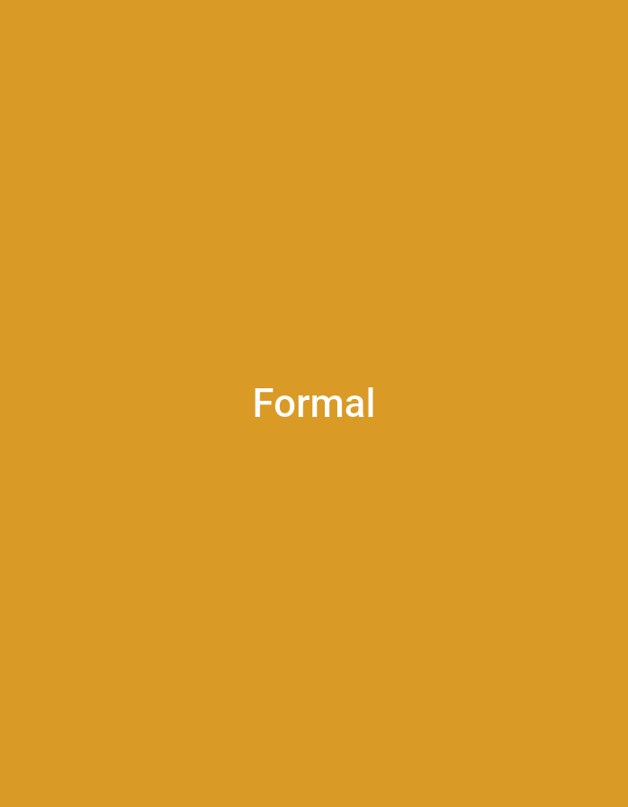 A single word, "Formal", is displayed in white text in the center of a solid, golden-yellow background. The text is capitalized and appears to be in a sans-serif font. The background is uniform and shows no other discernible features.