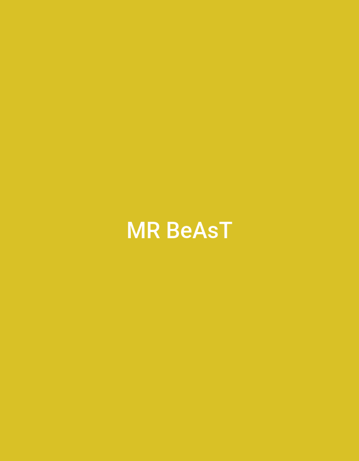 The image is a solid yellow background with white text in the center that reads "MR BeasT". There is no discernible location in the city of Mansehra, Pakistan. There are no people, subjects, objects, actions, interactions, or environmental details to describe.