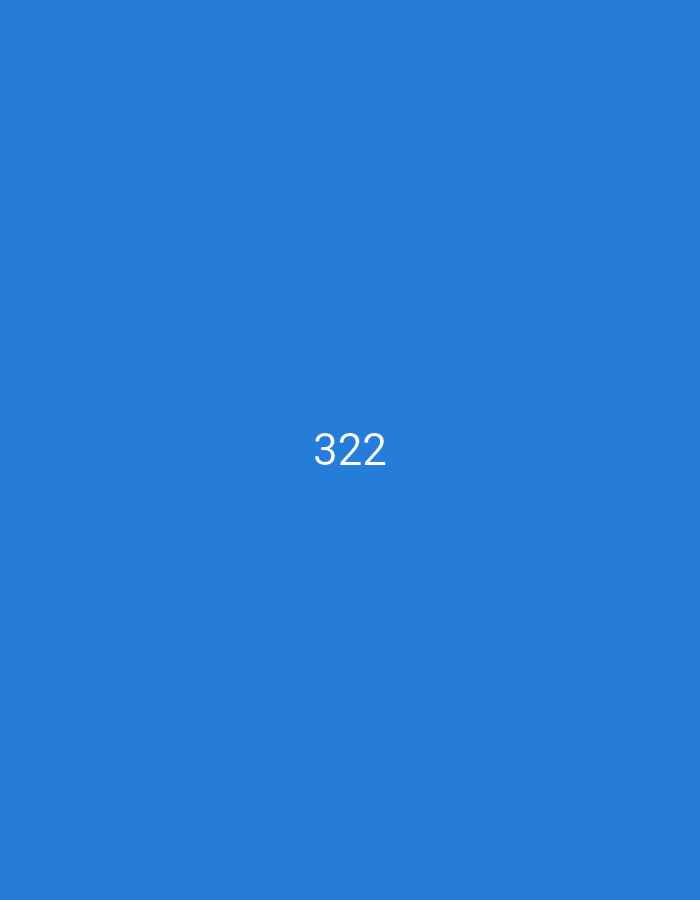 The media file is a static image with a solid blue background. In the center of the image, the number "322" is displayed in white text. The text is clear and easily readable against the solid color. There are no other subjects, objects, activities, or details present in the image. The provided location context of Hakale, Pakistan, does not appear to be visually represented in the image itself. The image is a simple presentation of text on a colored background.
