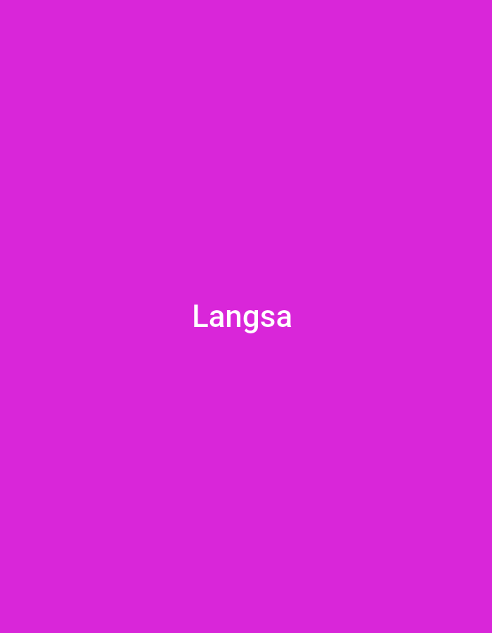 The image is a solid bright purple background. In the center of the image, the word "Langsa" is written in white capital letters. The text is centered horizontally and vertically. There are no other objects, people, or details present in the image. The word "Langsa" refers to the city of Langsa in Aceh, Indonesia.