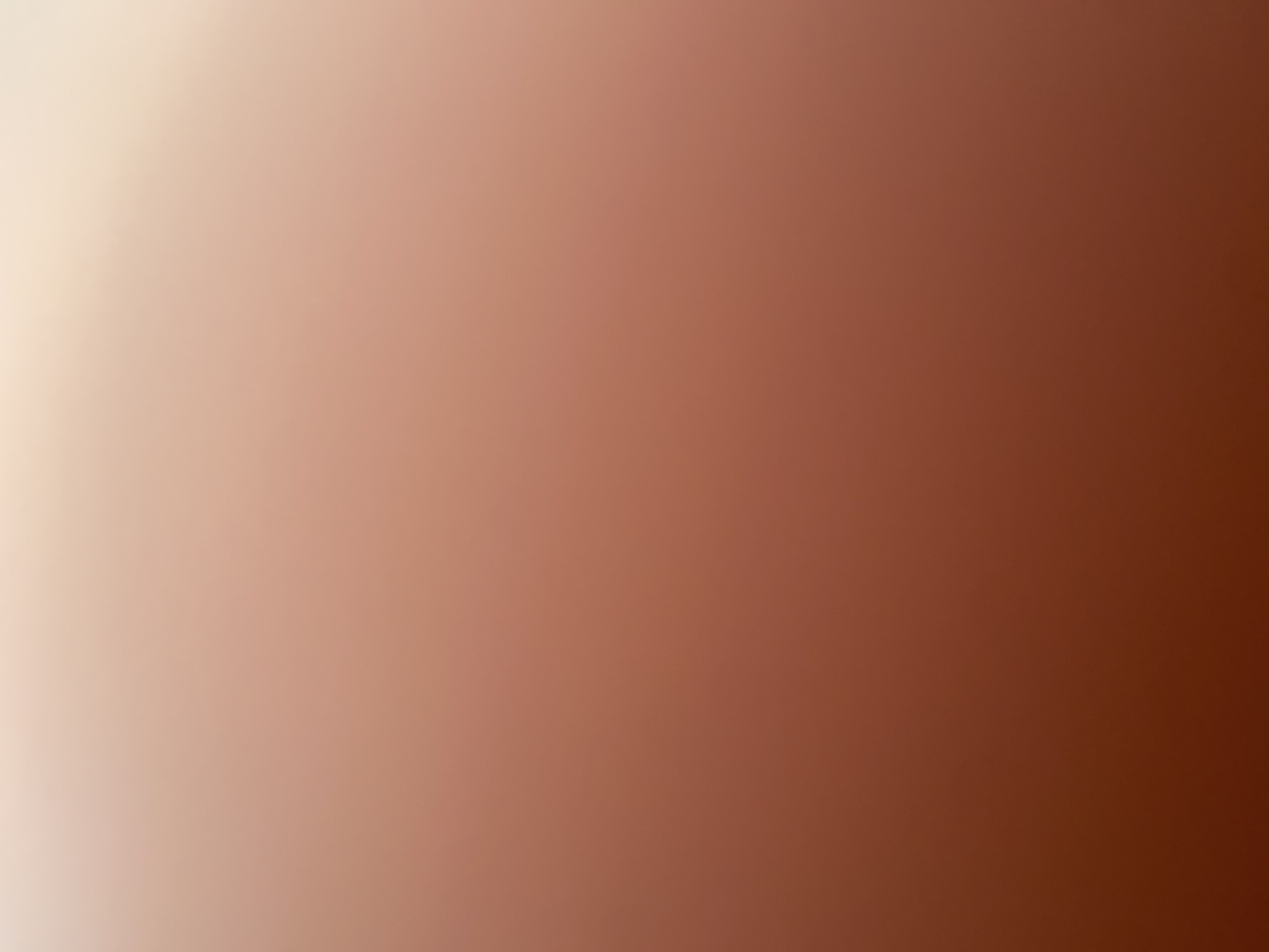 The image is a vertical, out-of-focus gradient of colors ranging from a pale peach at the top to a deep reddish-brown at the bottom. There are no discernible objects, people, or environmental features. The scene is entirely abstract due to the blur.