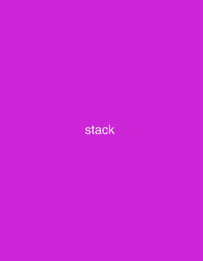 A solid magenta background fills the entire image. In the center of the image, the word "stack" is displayed in white, sans-serif text. The word is horizontally centered.