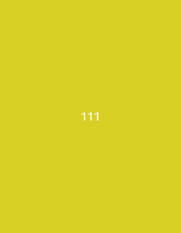The image is a solid yellow background with the number "111" in white centered on the screen. There is no location, city, or people present in the image.